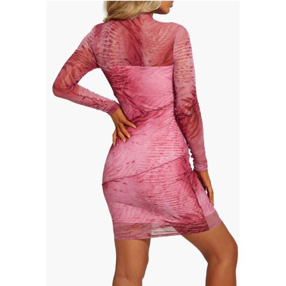 GUESS mesh body con long sleeve dress NWT - Picture 3 of 9